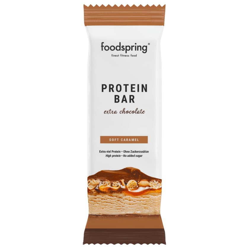 Foodspring Protein Bar extra chocolate Soft Caramel 65g
